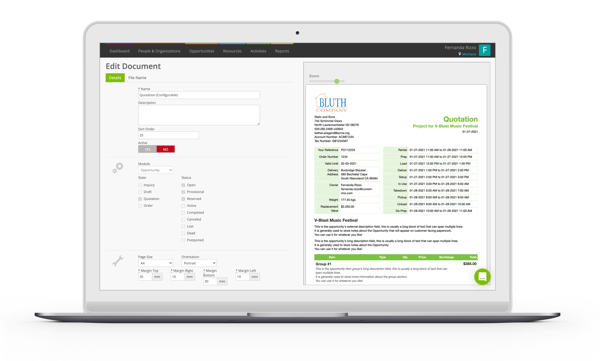 Configurable Documents in Current RMS