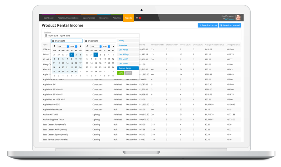 Filter Reports by Dates