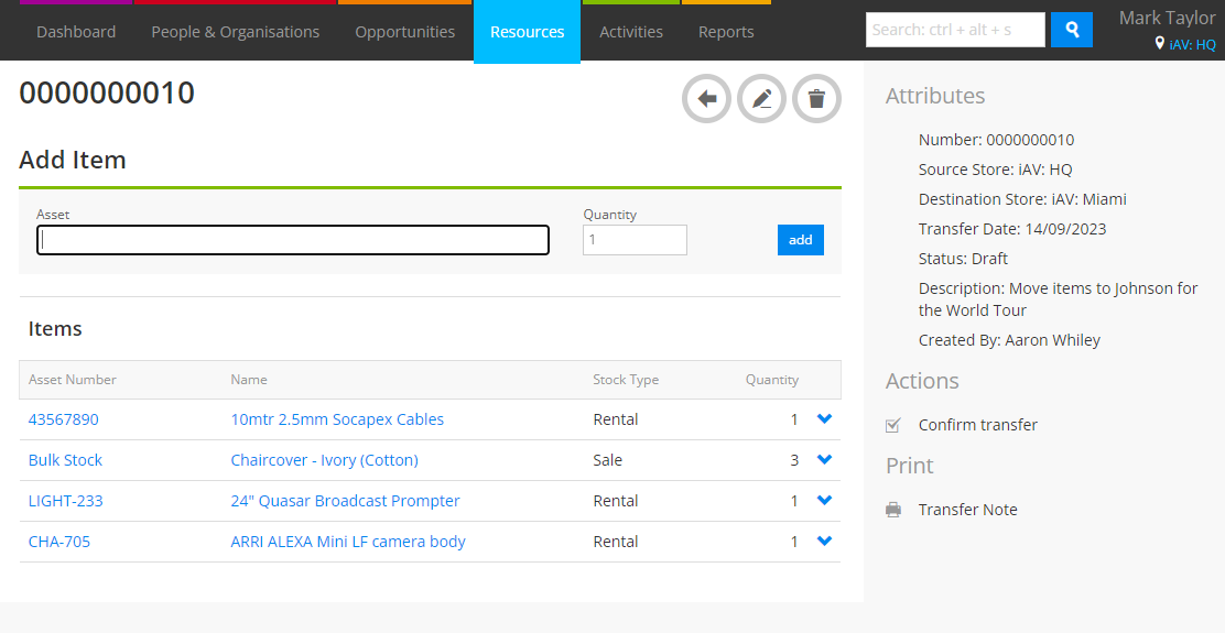 Bulk Store Transfer | Current RMS