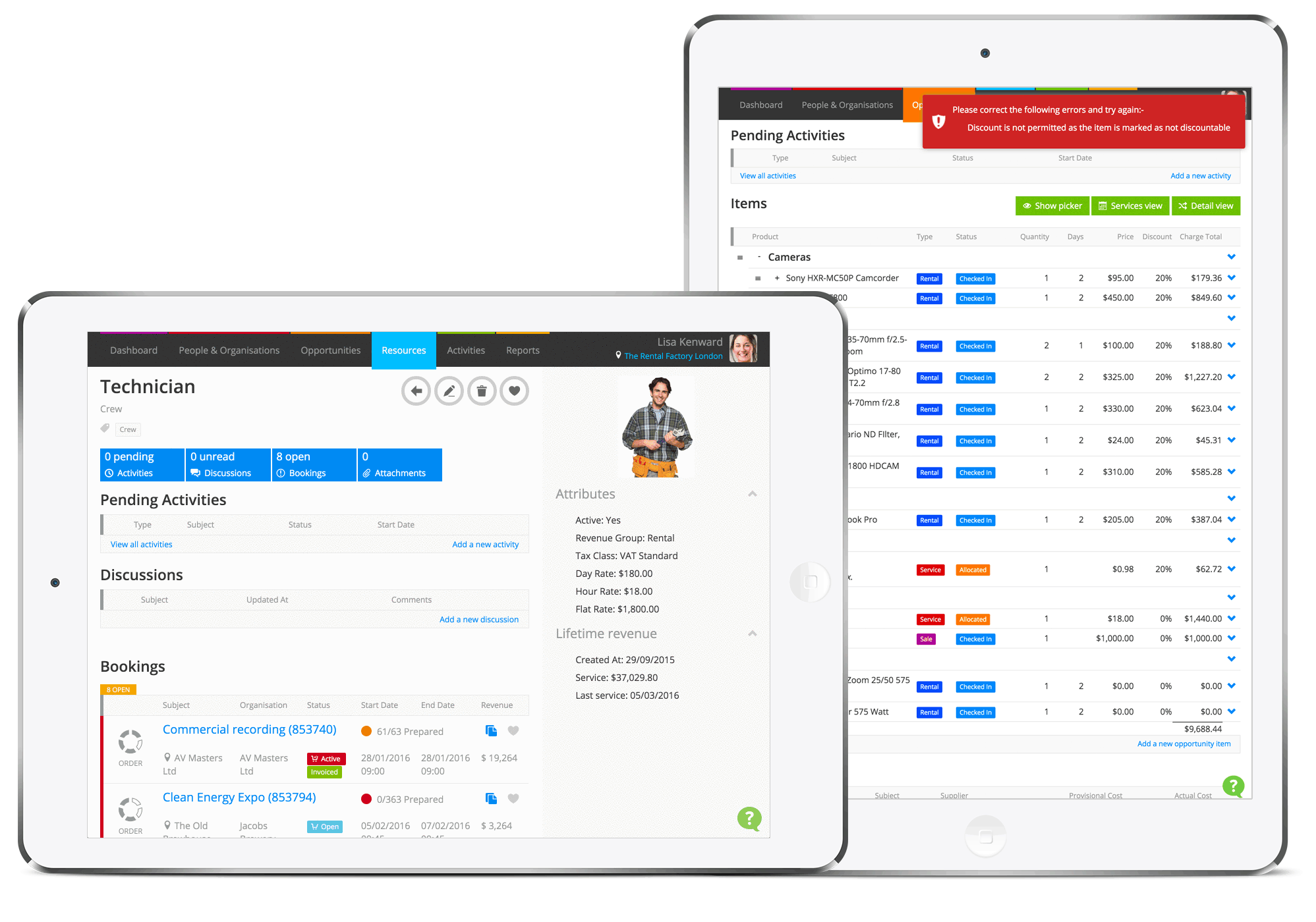 Resources can have discountable attributes