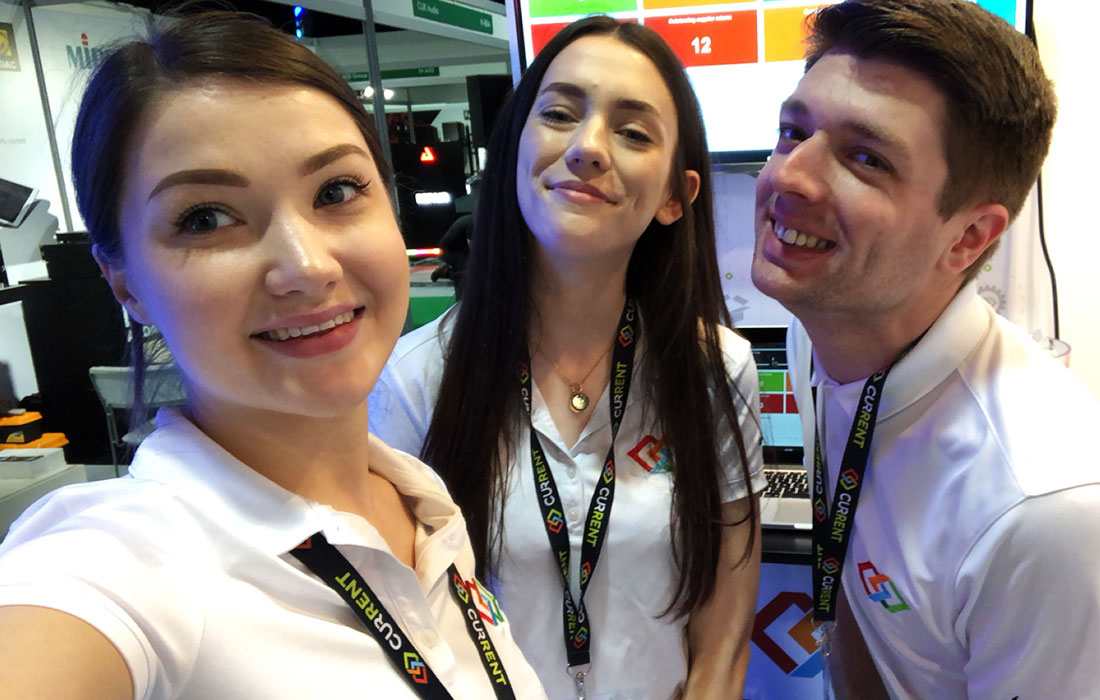 Matt, Charlotte and Catrin on Day 1 of Plasa Focus Leeds.