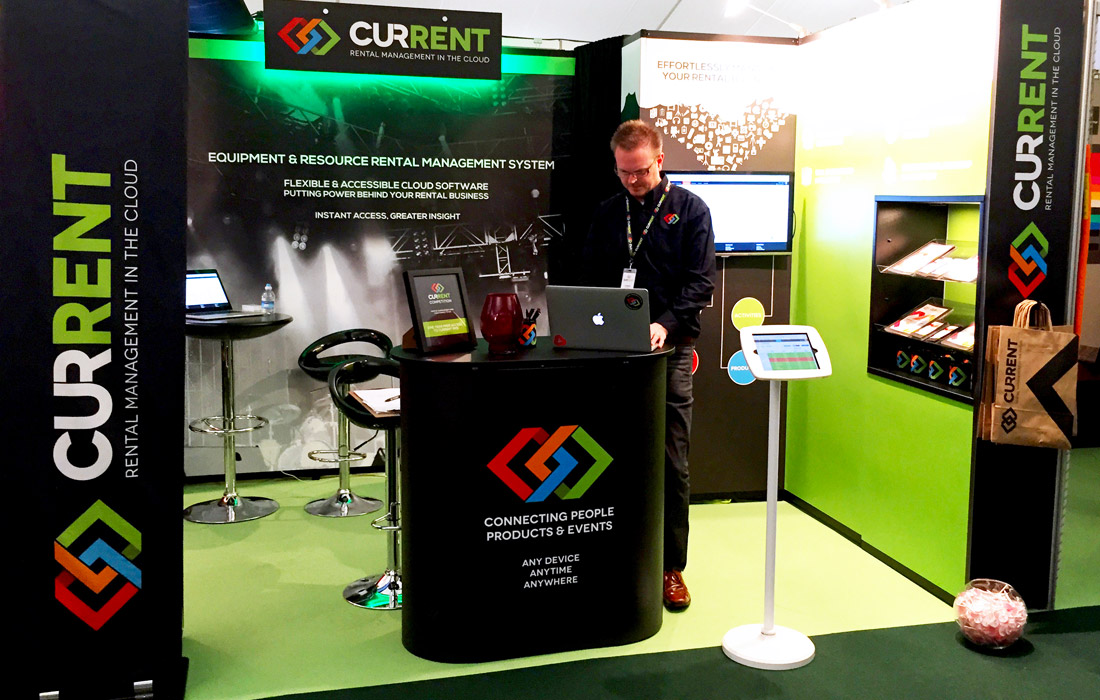 Chris Branson, CEO and founder of Current RMS getting ready for the show.