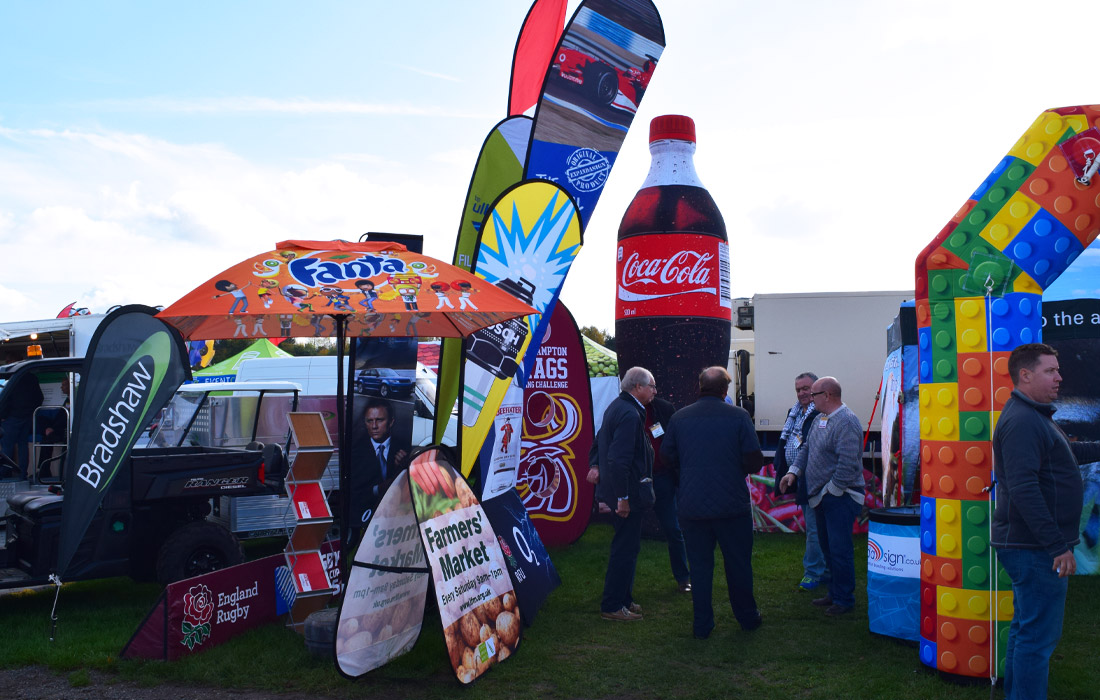 Inflatable signage spotted during the show