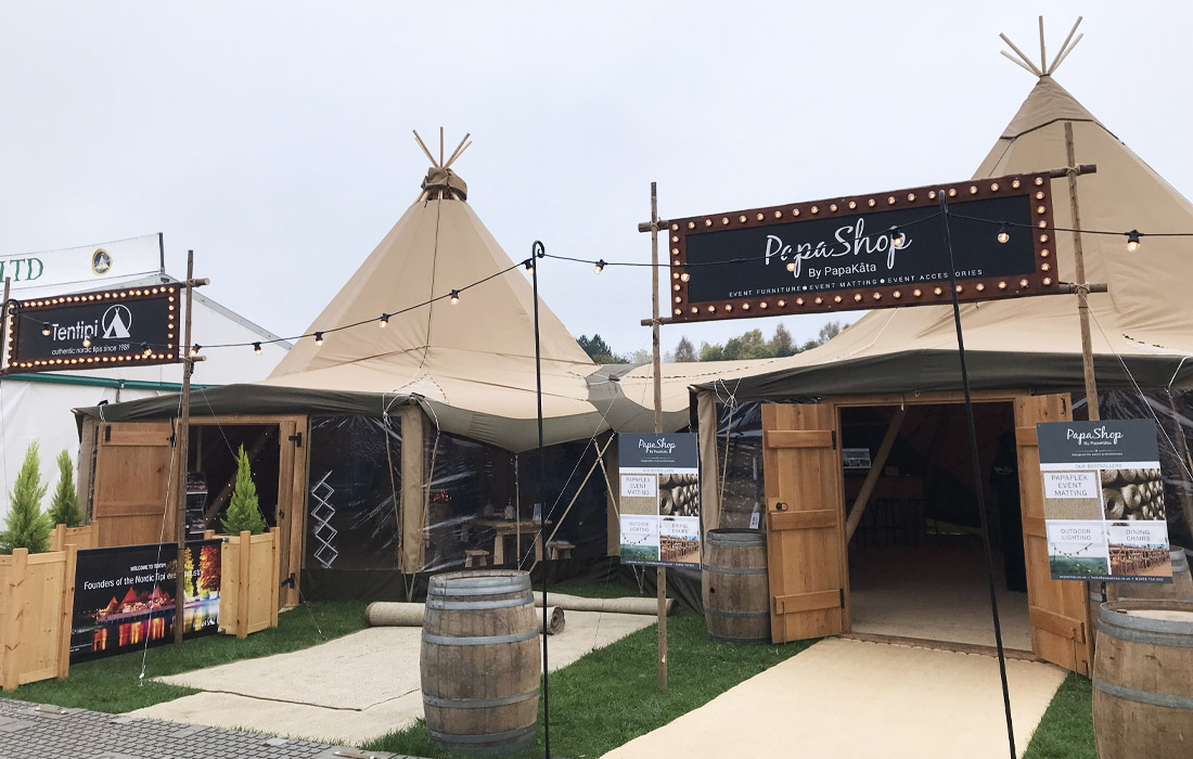 Traditional Tentipis and PapaKata tipis on display