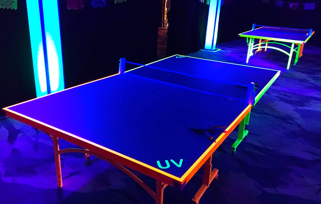 From UV table tennis to LED table football, Xtreme Vortex supply a selection of glowing activities.