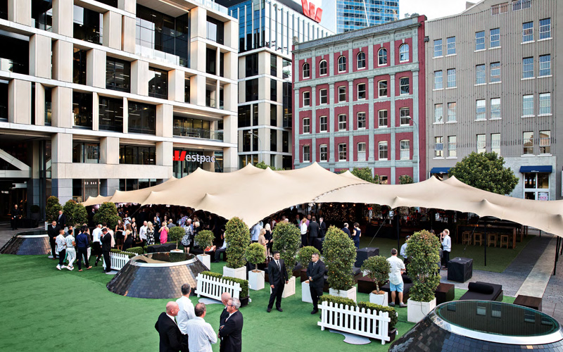 Stretch tents are perfectly flexible for urban locations