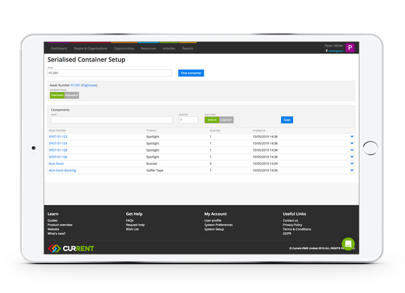 Temporary Serialized Containers | Current RMS