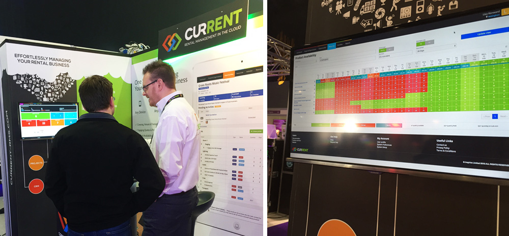 SLeft: Chris demonstrating the system to a customer. Right: Availability Screen | Current RMS